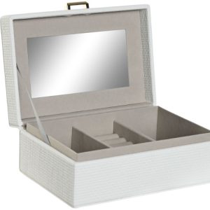 Joyero Blanco con cierre color oro